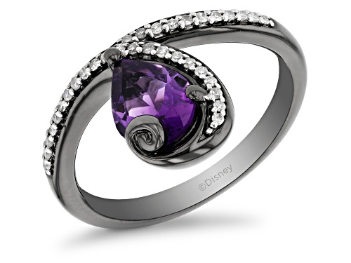 Photo of Enchanted Disney Villains Ursula Ring Amethyst and White Diamonds Black Rhodium Over Silver - Size 6