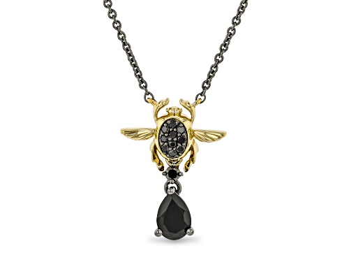 Photo of Enchanted Disney Villains Jafar Necklace Onyx & Diamond Black Rhodium & 14k Yellow Gold Over Silver
