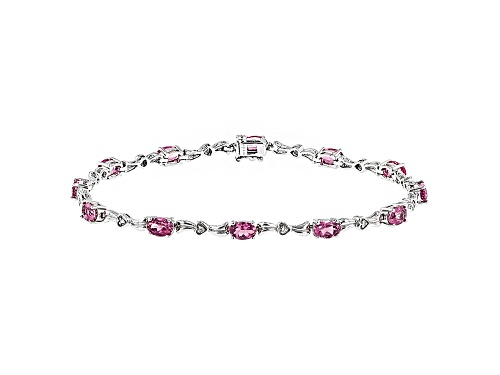 Photo of Pink Tourmaline Sterling Silver Bracelet 4.17ctw - Size 8