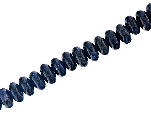Photo of Dumortierite in Quartz Appx 8mm Rondelle Large Hole Bead Strand Appx 8" Length