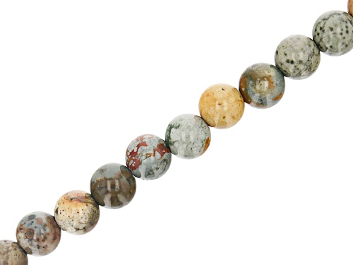 Rocky Butte Jasper Appx 10mm Round Large Hole Bead Strand Appx 7-8" Length