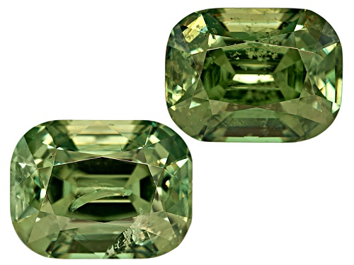 Matched pair of Green Dragon Mine Demantoid garnet 4.09ctw 8x6mm rectangular cushion