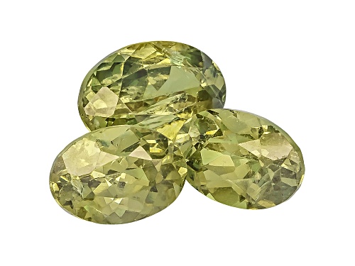 Photo of Set of 3 Madagascan Demantoid garnet min 2.00ctw, one 8x6mm and two 6x4mm oval