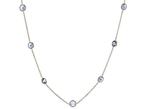 1.94ctw Round Tanzanite 14k Yellow Gold Necklace - Size 18