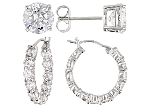 Photo of Bella Luce ® 10.00 ctw Rhodium Over Sterling Silver Hoop And Stud Earring Set