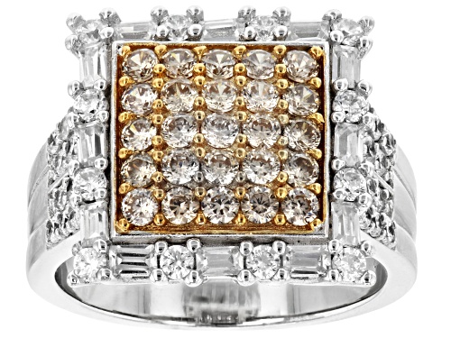 Photo of Bella Luce ® 2.49ctw Champagne And White Diamond Simulants Rhodium Over Sterling Silver Ring - Size 6