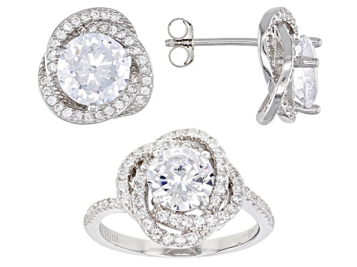 Photo of Bella Luce ® 8.00ctw Rhodium Over Sterling Silver Earrings and Ring Set