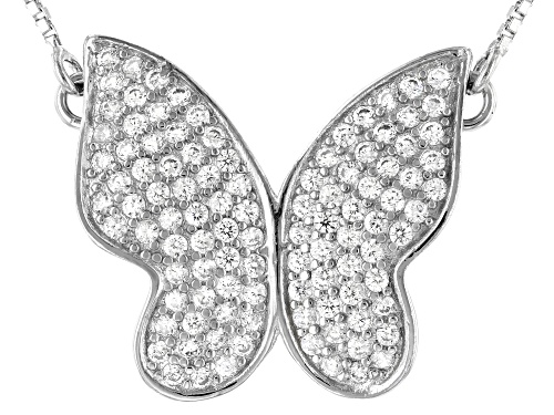 Bella Luce ® 1.53ctw Rhodium Over Sterling Silver Butterfly Necklace - Size 18
