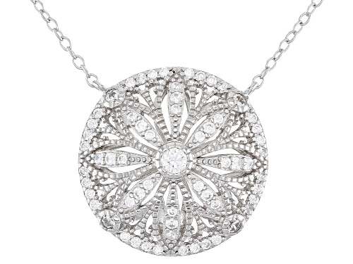 Photo of Bella Luce ® 0.72ctw Rhodium Over Sterling Silver Flower Necklace (0.41ctw DEW) - Size 18