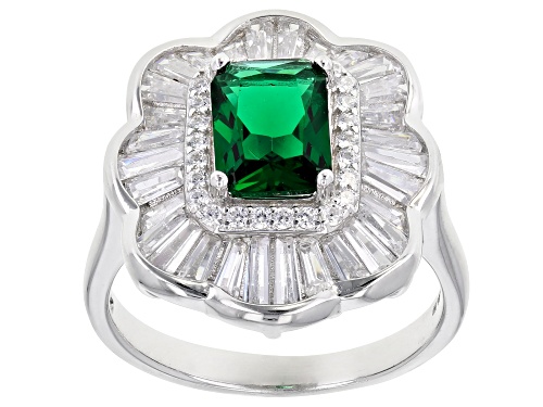 Photo of Bella Luce ® 4.00ctw Emerald And White Diamond Simulant Rhodium Over Sterling Silver Ring - Size 10