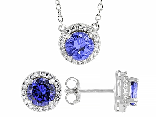 Photo of Bella Luce®Esotica™Tanzanite And Diamond Simulants Rhodium Over Silver Necklace And Earrings Set