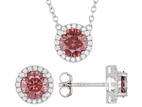 Photo of Bella Luce®Esotica™Blush Zircon And White Diamond Simulants Rhodium Over Silver Jewelry Set