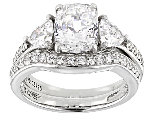 Bella Luce® 4.03ctw Diamond Simulant Platinum Over Sterling Silver Ring With Band (2.44ctw DEW) - Size 5