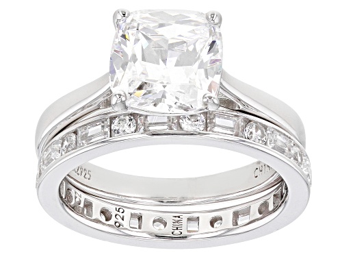 Bella Luce ® 3.25ctw Rhodium Over Sterling Silver Ring With Band - Size 10