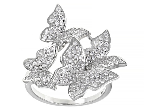 Photo of Bella Luce ® 1.46CTW White Diamond Simulant Rhodium Over Sterling Silver Butterfly Ring - Size 5