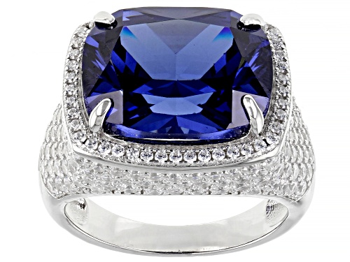 Photo of Bella Luce ® 22.32ctw Esotica ™ Tanzanite And White Diamond Simulants Rhodium Over Sterling Ring - Size 7