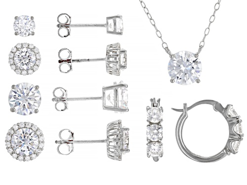 Bella Luce ® 21.54ctw Rhodium Over Sterling Silver Necklace And Earrings- Set of 5