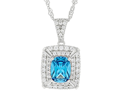 Bella Luce® Esotica™ Neon Apatite And White Diamond Simulants Rhodium Over Silver Pendant With Chain