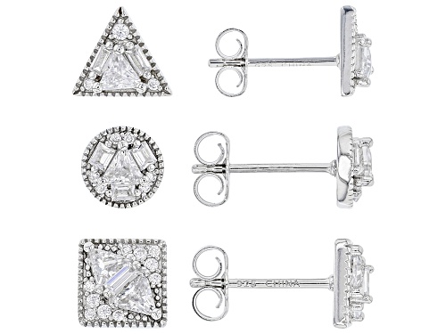 Photo of Bella Luce ® 3.69ctw Rhodium Over Sterling Silver Earrings- Set of 3