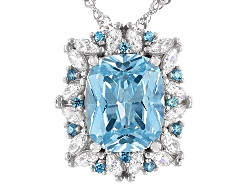 Bella Luce®Esotica™Neon Apatite And White Diamond Simulants Rhodium Over Silver Pendant With Chain