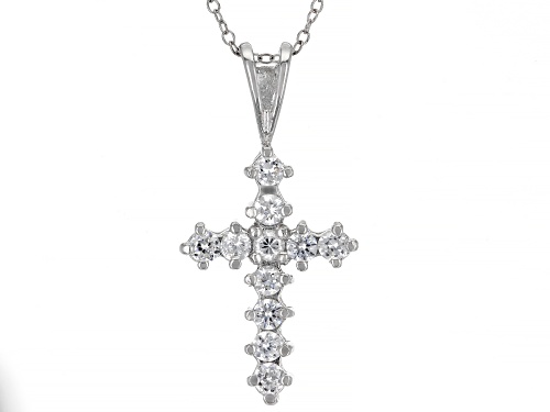Photo of Bella Luce® 0.75ctw Rhodium Over Sterling Silver Cross Pendant With Chain