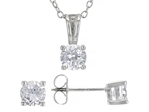 Bella Luce® 1.25ctw Rhodium Over Sterling Silver Earrings and Pendant With Chain Set