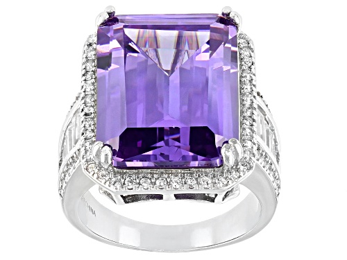 Photo of Bella Luce ® 20.26ctw Lavender And White Diamond Simulants Rhodium Over Sterling Silver Ring - Size 5