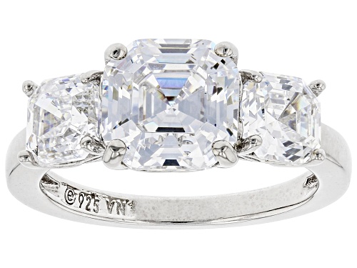 Bella Luce® 3.45ctw Asscher Cut Platinum Over Sterling Silver Ring - Size 12