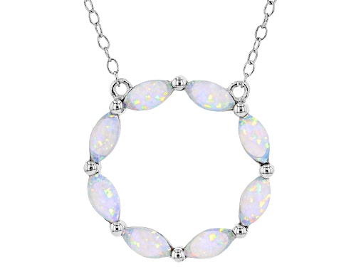 Photo of Bella Luce ® 0.57ctw Lab Created White Opal Rhodium Over Sterling Silver Necklace - Size 18