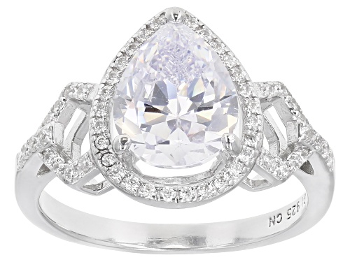 Bella Luce ® 3.57ctw White Diamond Simulant Rhodium Over Sterling Silver Ring. (DEW 2.07CTW) - Size 8