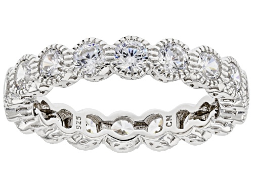 Bella Luce ® 4.32ctw White Diamond Simulants Rhodium Over Silver Eternity Band Ring. (2.52ctw DEW) - Size 8