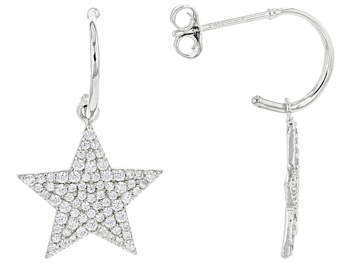 Photo of Bella Luce ® 1.83ctw White Diamond Simulants Rhodium Over Silver Star Dangle Earrings (0.96ctw DEW)