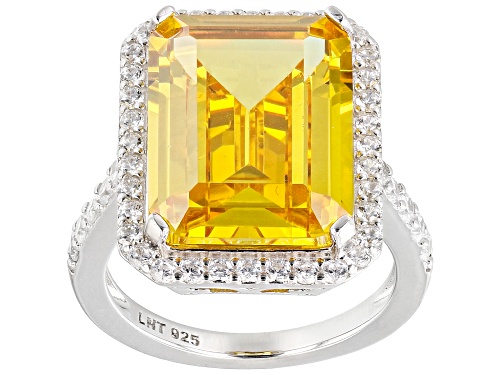 Photo of Bella Luce® 24.67ctw Canary and White diamond Simulants Rhodium Over Silver Ring. (14.90ctw DEW) - Size 5