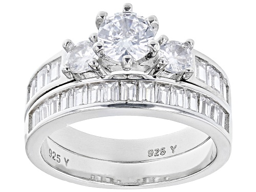 Bella Luce® 3.19ctw White Diamond Simulant Rhodium Over Sterling Silver Rings (1.93ctw DEW) - Size 10