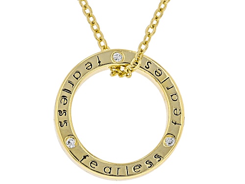 Photo of Bella Luce® 0.06ctw White Diamond Simulant Rhodium And Eterno™ Yellow "Fearless" Pendant With Chain