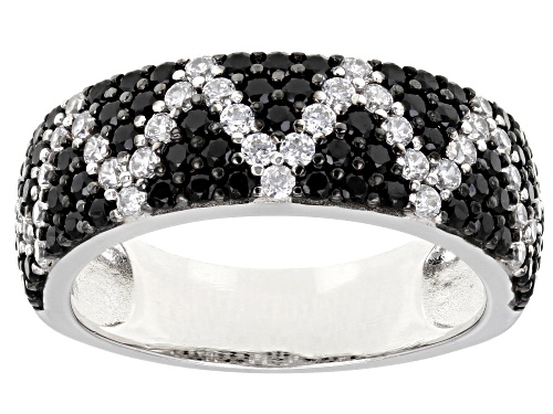 Photo of Bella Luce® 2.47ctw Black Spinel and White Diamond Simulant Rhodium Over Silver Ring - Size 7