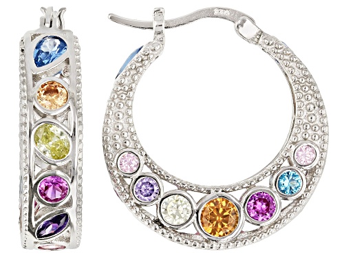 Bella Luce® 9.00ctw Lab Ruby, Lab Spinel & Multi Gemstone Simulants Rhodium Over Silver Earrings