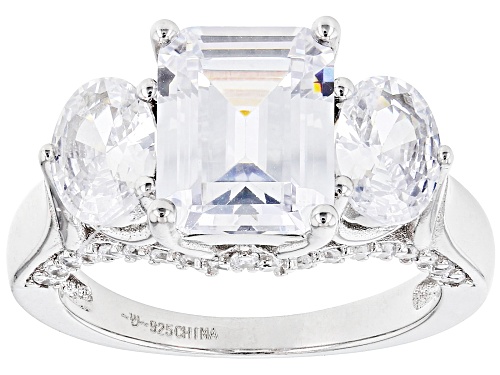 Bella Luce® 7.67ctw White Diamond Simulant Rhodium Over Silver Ring (4.64ctw DEW) - Size 10