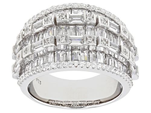 Bella Luce® 5.37ctw White Diamond Simulant Rhodium Over Sterling Silver Ring (3.26ctw DEW) - Size 12