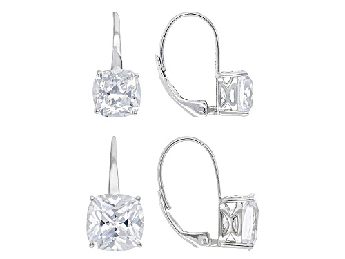 Photo of Bella Luce® 22.79ctw White Diamond Simulants Platinum Over Silver Earrings Set of 2 (13.81ctw DEW)