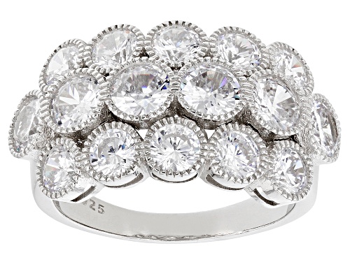 Bella Luce® 6.60ctw White Diamond Simulant Rhodium Over Sterling Silver Ring (4.0ctw DEW) - Size 5