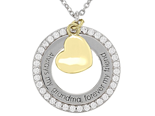 Photo of Bella Luce® 0.81ctw Diamond Simulant Rhodium & Eterno™ Yellow Gold Over Silver Pendant With Chain