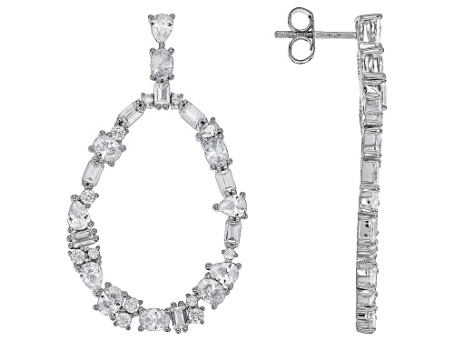 Photo of Bella Luce® 10.05ctw White Diamond Simulant Rhodium Over Sterling Silver Dangle Earrings