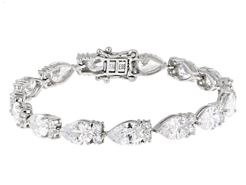 Bella Luce® 36.41ctw White Diamond Simulant Platinum Over Sterling Silver Tennis Bracelet - Size 8