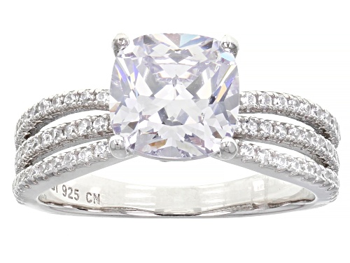 Bella Luce® 4.74ctw White Diamond Simulant Rhodium Over Sterling Silver Ring(2.87ctw DEW) - Size 12