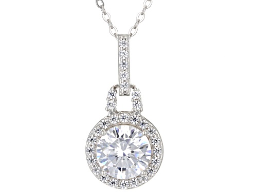 Bella Luce® 4.88ctw White Diamond Simulant Platinum Over Sterling Silver Pendant (2.95ctw DEW)