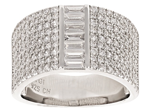 Bella Luce® 2.50ctw White Diamond Simulant Rhodium Over Sterling Silver Ring(1.51ctw DEW) - Size 6