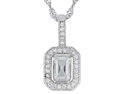 Bella Luce® 0.75ctw White Diamond Simulant Platinum Over Sterling Silver Pendant With Chain