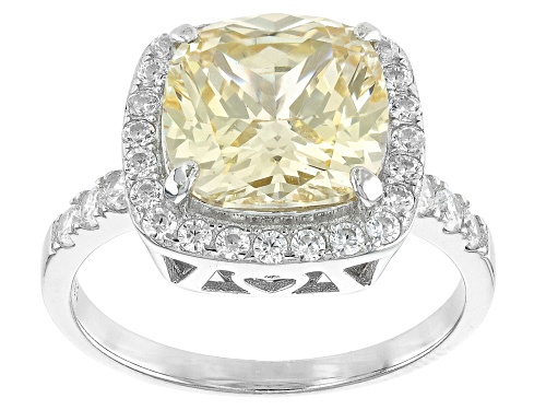 Bella Luce® 6.10ctw Yellow And White Diamond Simulants Platinum Over Silver Ring(3.69ctw DEW) - Size 10