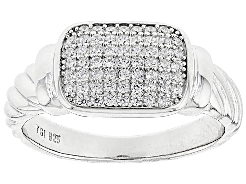 Bella Luce® 0.59ctw White Diamond Simulant Rhodium Over Sterling Silver Ring(0.35ctw DEW) - Size 7